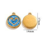 Blue / 1 Piece Simple Sweet Style Heart Shape Stainless Steel  Gold Color Women's Pendant Picture9